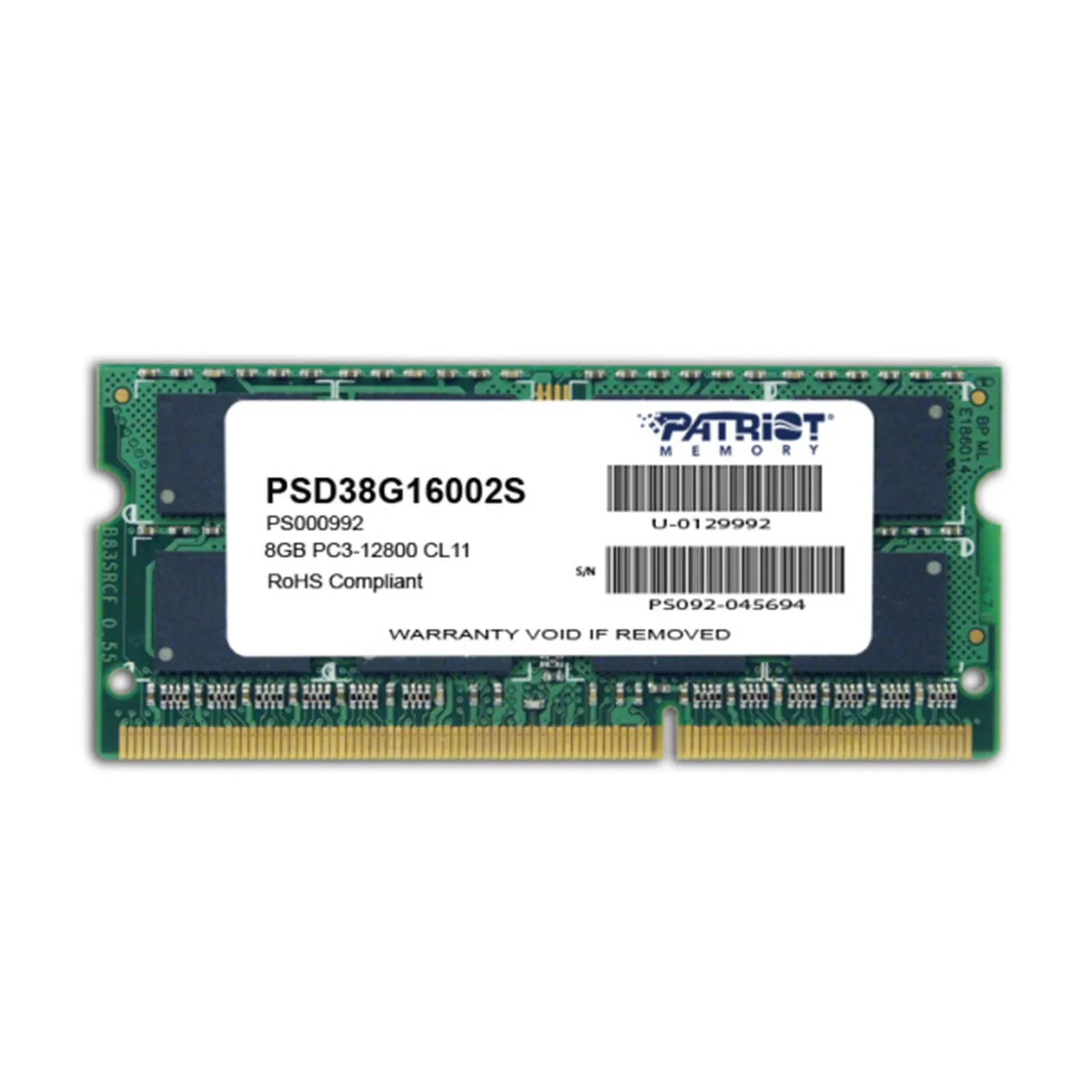 Patriot Signature Line 8GB No Heatsink (1 x 8GB) DDR3 1600MHz SODIMM System Memory