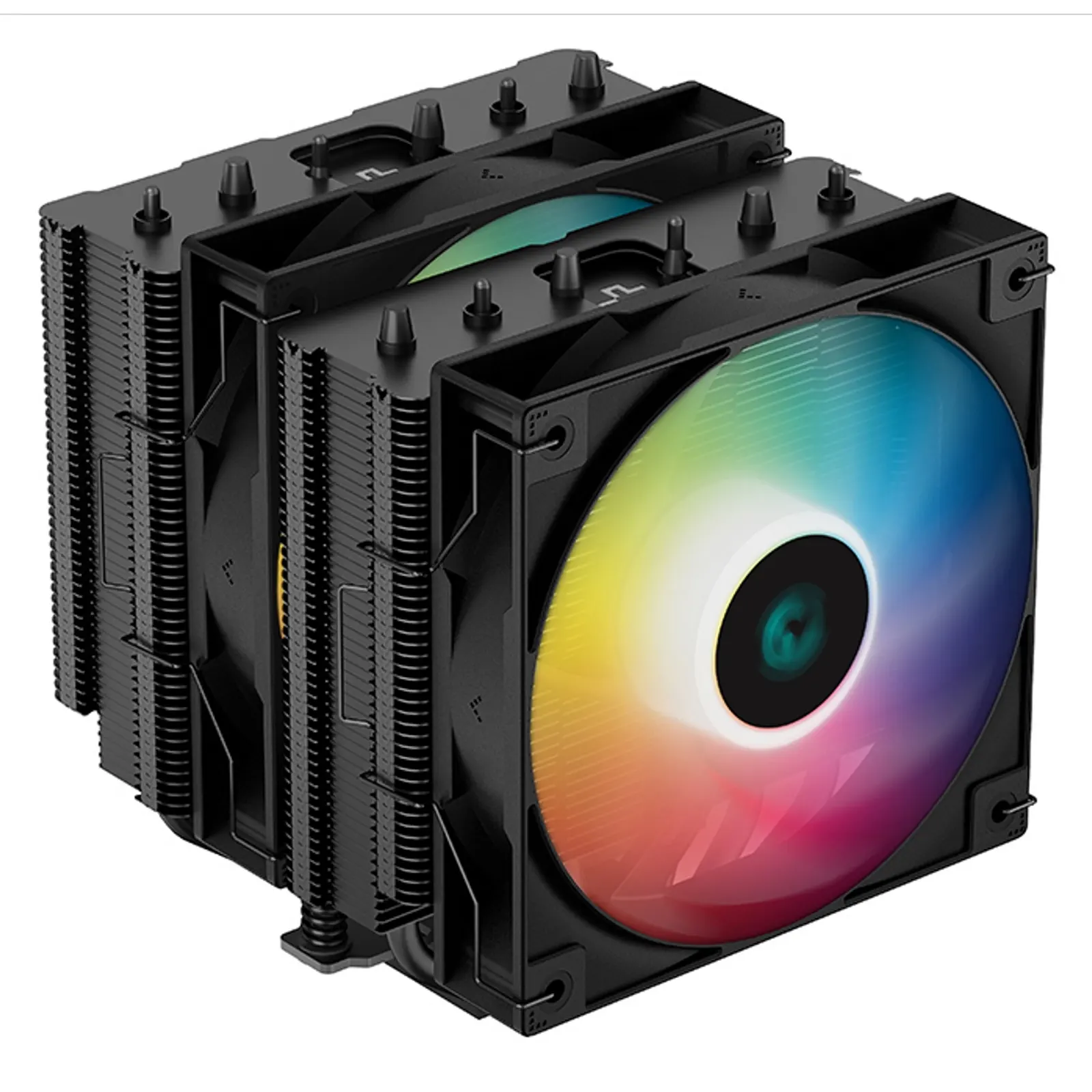 DeepCool AG620 BK ARGB Fan CPU Cooler, Universal Socket, Dual High Efficiency 120mm PWM Addressable RGB Fans, 1850RPM, 6 Heat Pipes, 260W Heat Dissipation Power, Unique Matrix Fin Design, Black Edition, Intel LGA 1700 Bracket Included