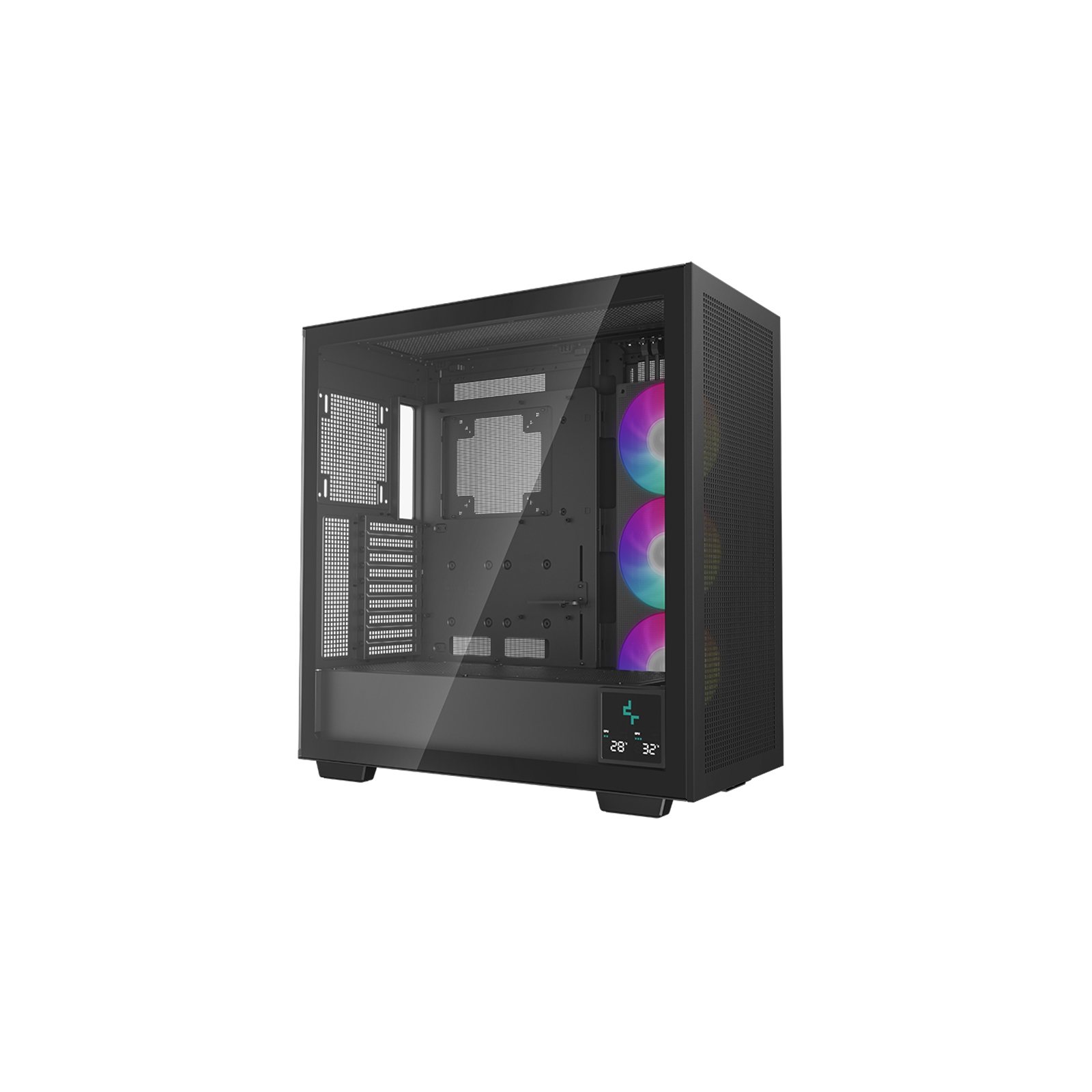 DeepCool Morpheus Case, Gaming, Black, Full Tower, 4 x USB 3.0 / 1 x USB Type-C, Tempered Glass Side Window Panel, 1x 420mm ARGB side fan, Mini-ITX / M-ATX / ATX / E-ATX