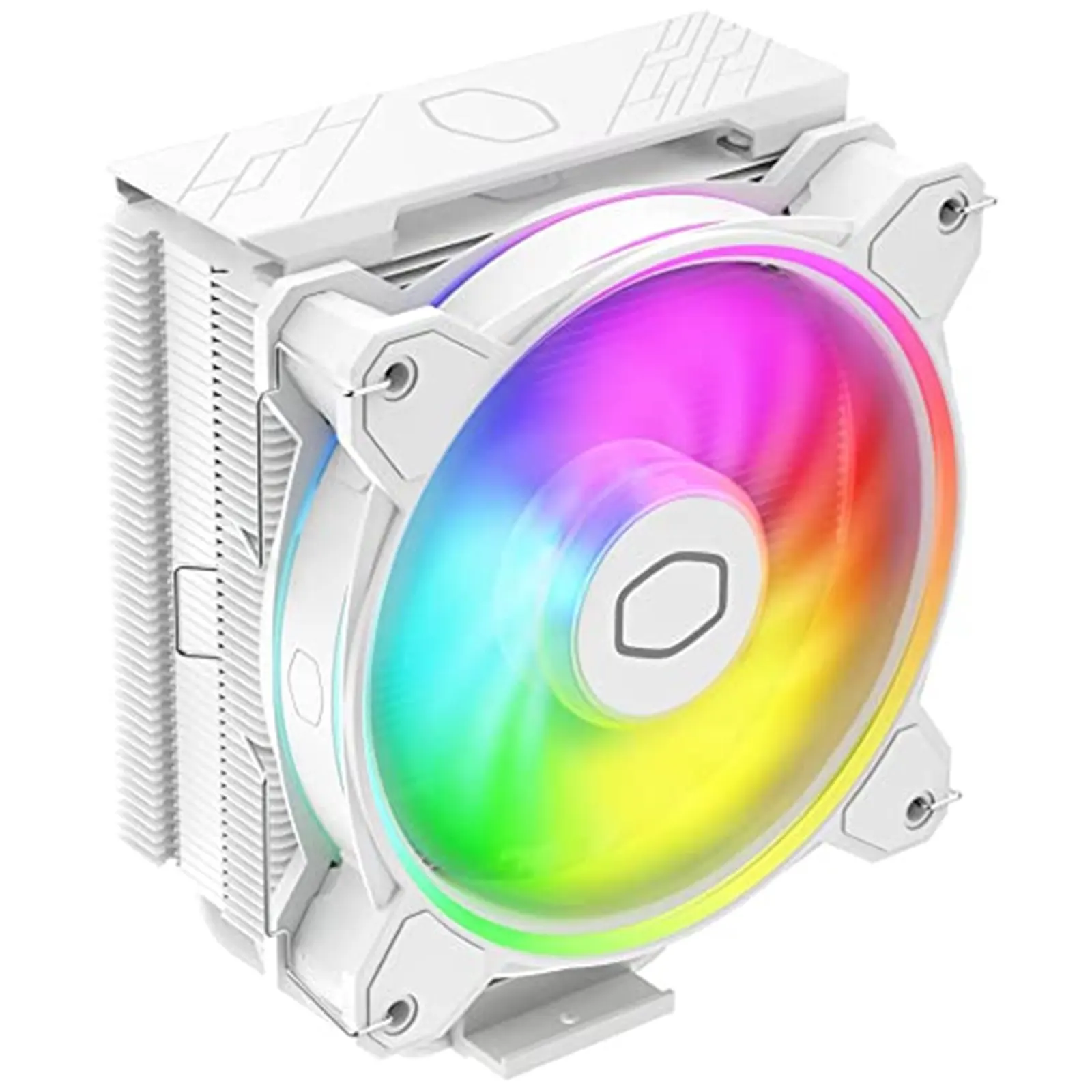 COOLER MASTER Hyper 212 Halo White Fan CPU Cooler, Universal Socket, 120mm PWM MF120 HALO2 ARGB Fan, 2050RPM, 4 White Pure Heat Pipes, Aluminium Fins, Addressable RGB Auto Detection, Upgraded Installation Brackets