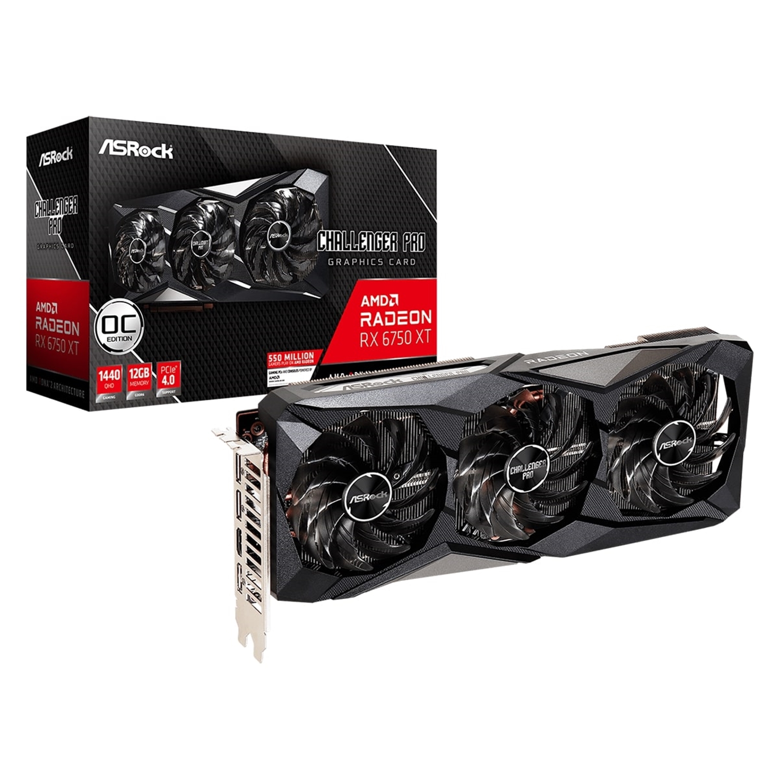 ASRock AMD Radeon RX 6750 XT Challenger Pro 12GB OC Graphics Card