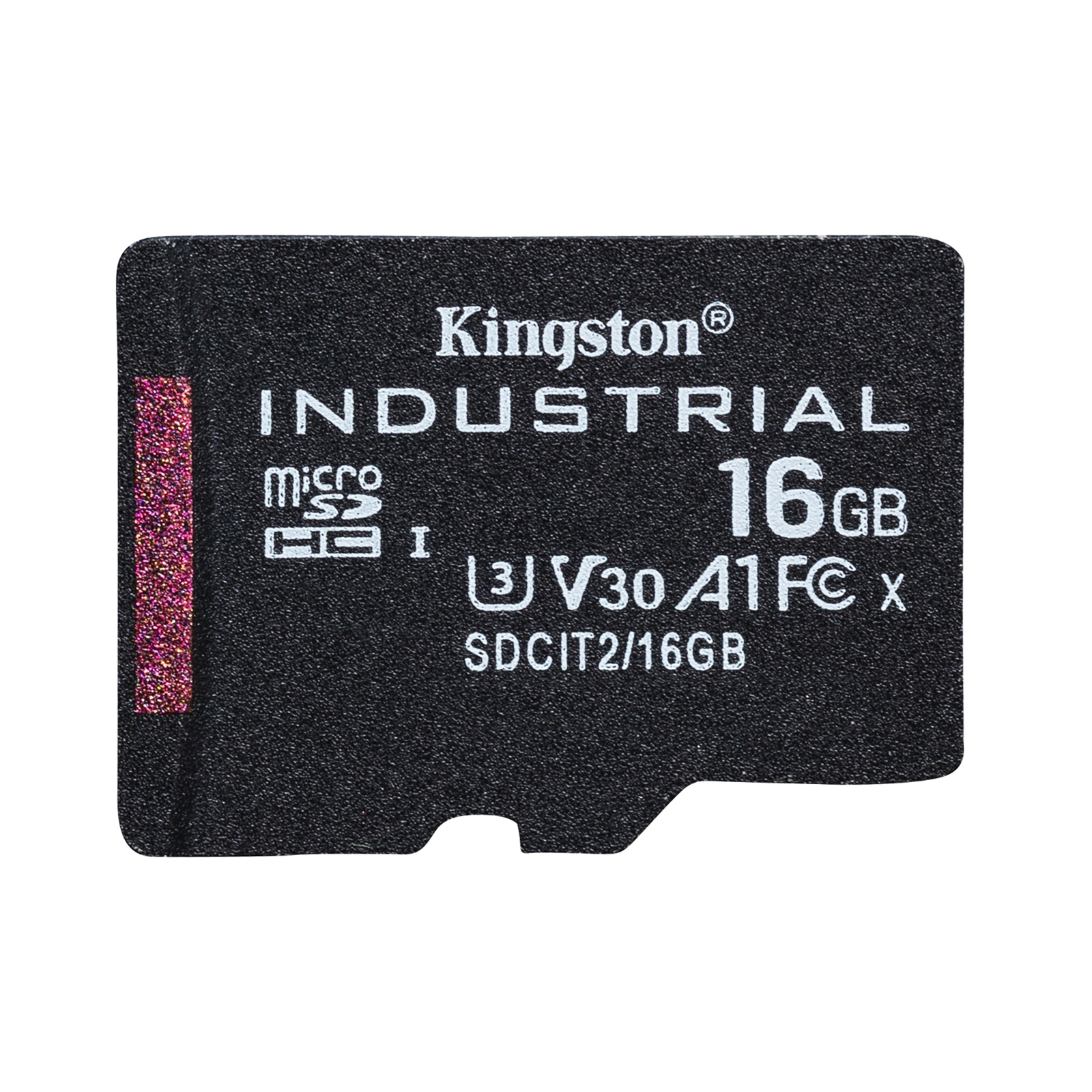 Kingston SDCIT2/16GB Industrial Micro SD Flash Memory Card, 16GB, Class U3 V30 A1, UHS-I U1, Retail Packed