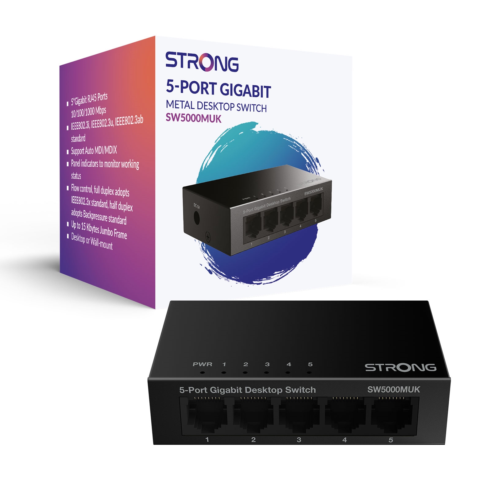 Strong SW5000MUK 5 Port Gigabit Switch (Metal)