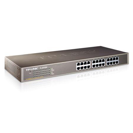 TP-LINK (TL-SF1024) 24-Port 10/100Mbps Unmanaged  Rackmount Switch, Steel Case