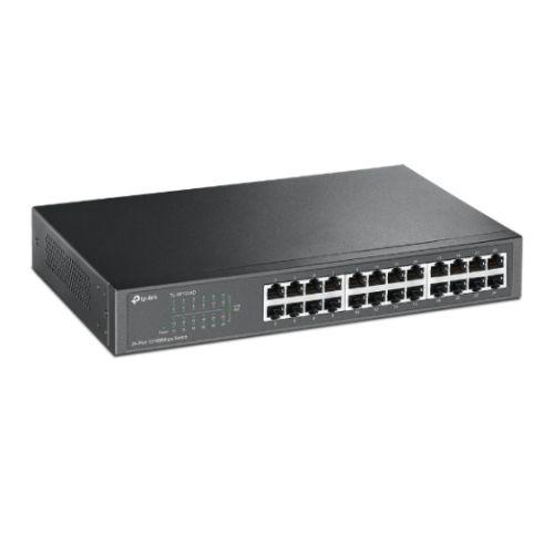 TP-LINK (TL-SF1024D) 24-Port 10/100 Unmanaged Desktop/Rackmount Switch, Steel Case 