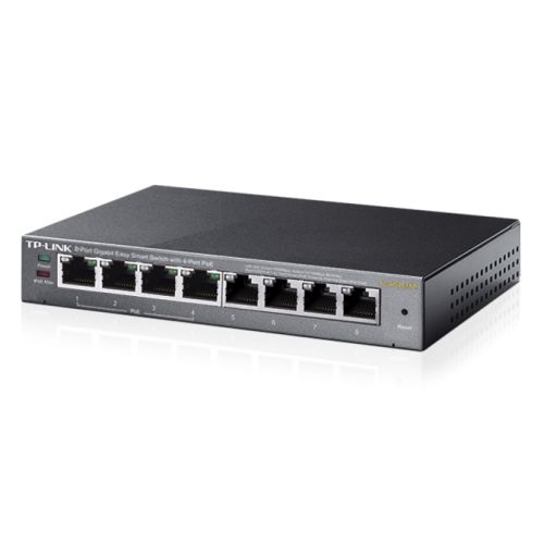 TP-LINK (TL-SG108PE) 8-Port Gigabit PoE Easy Smart Switch, 4-Port PoE, Steel Case, Rackmountable