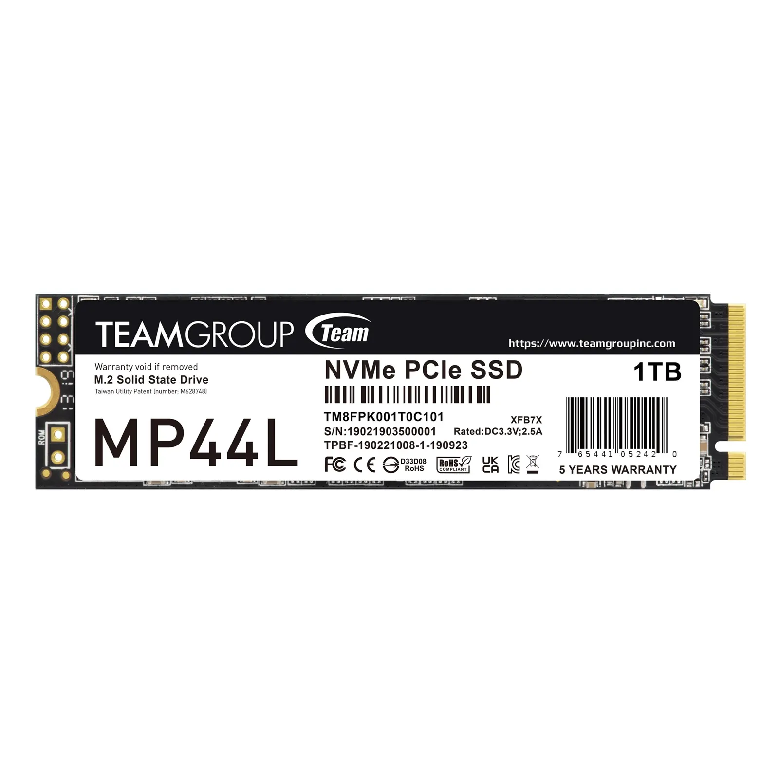 Team Group MP44L M.2 2280 1TB PCIe 4.0 x4 with NVMe 1.4 Internal SSD