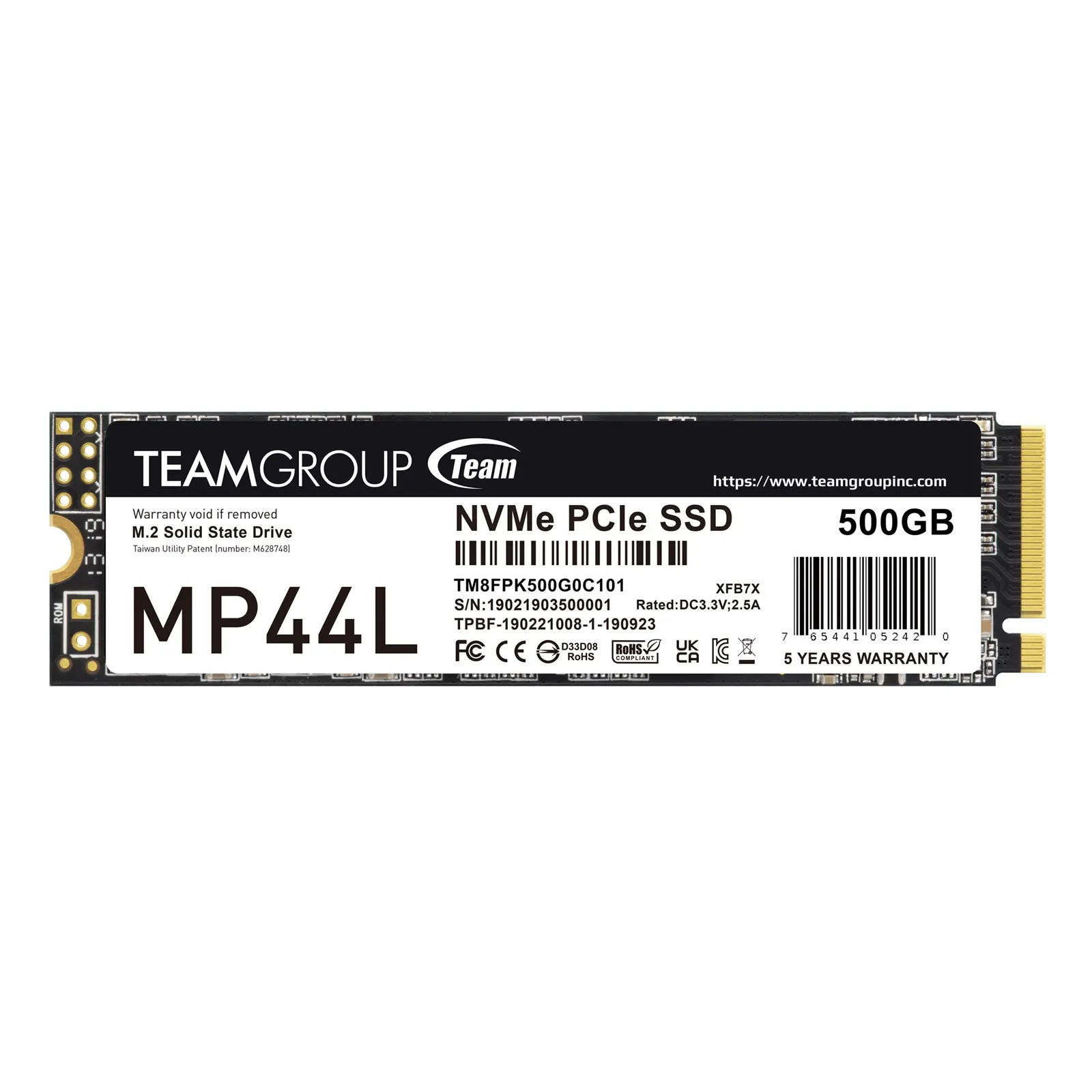 Team Group MP44L M.2 2280 500GB PCIe 4.0 x4 with NVMe 1.4 Internal SSD