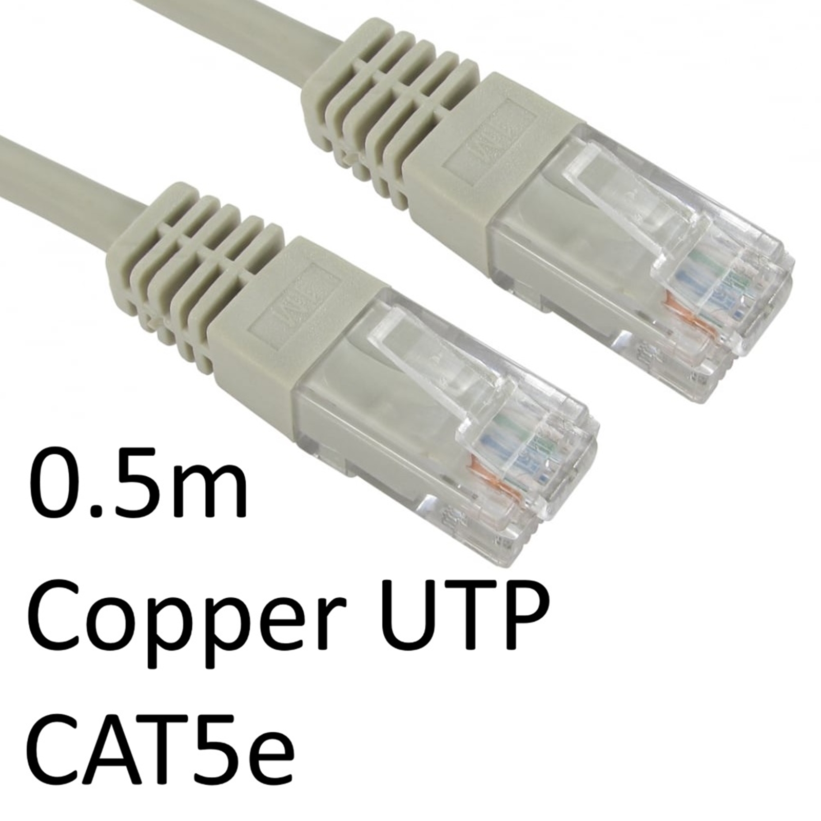 RJ45 (M) to RJ45 (M) CAT5e 0.5m Grey OEM Moulded Boot Copper UTP Network Cable