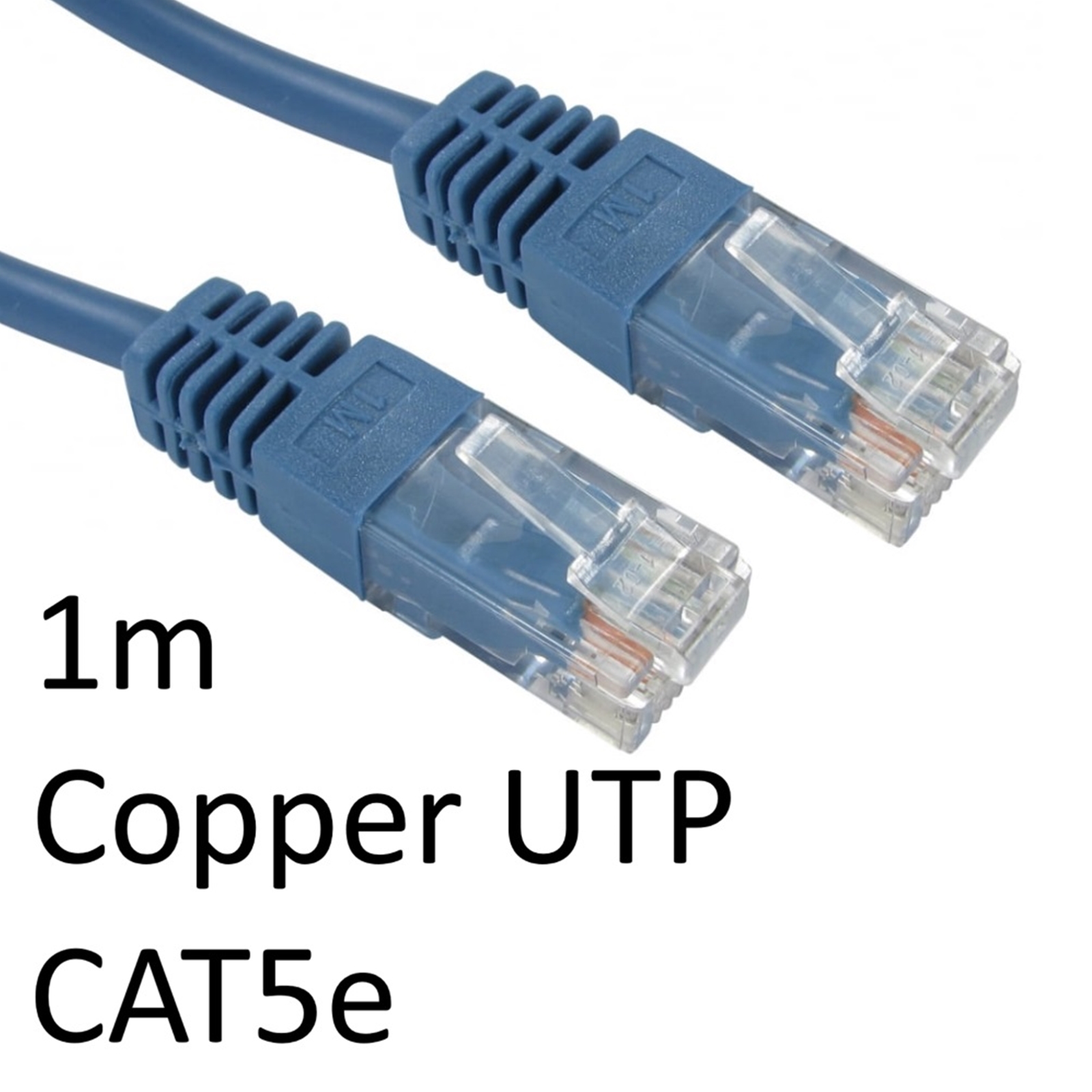 RJ45 (M) to RJ45 (M) CAT5e 1m Blue OEM Moulded Boot Copper UTP Network Cable