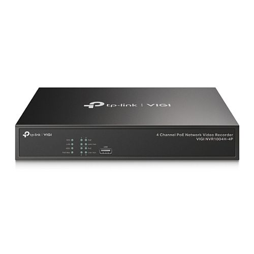 TP-LINK (VIGI NVR1004H-4P) 4 Channel PoE+ Network Video Recorder, 4K HDMI Output, 16MP Decoding Capacity, H.265+, ONVIF, Two-Way Audio