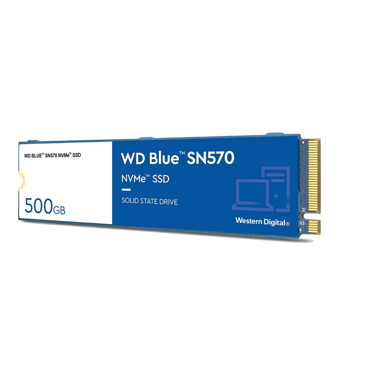 WD Blue SN570 (WDS500G3B0C) 500GB NVMe M.2 Interface,  PCIe x3 x4, 2280 Length, Read 3500MB/s, Write 2300MB/s, 5 Year Warranty