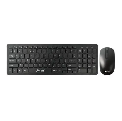 Jedel WS990 Wireless Desktop Kit, Multimedia Keyboard, 1600 DPI Mouse, Black