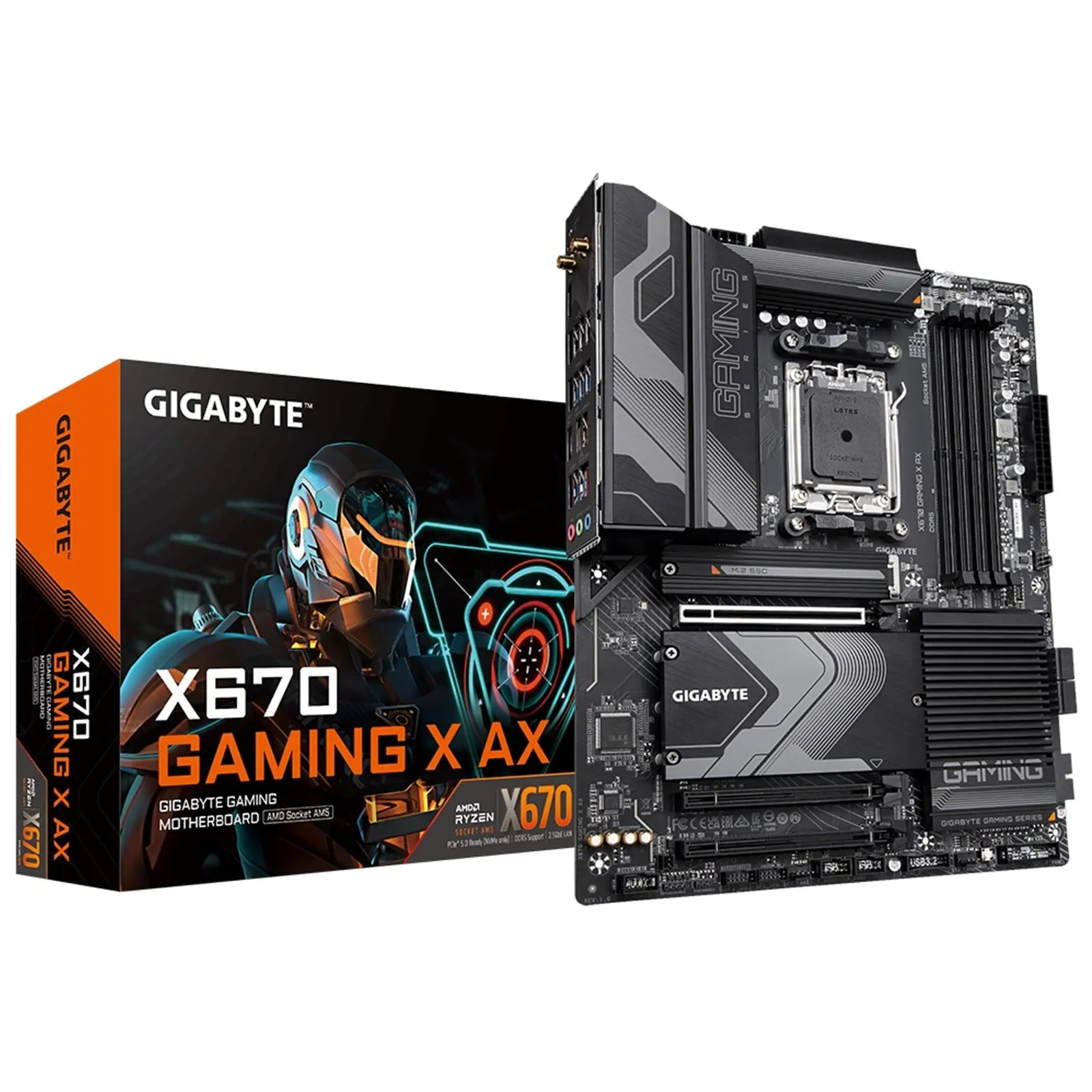 Gigabyte X670 GAMING X AX (rev.10) Motherboard, AMD socket AM5, ATX, DDR5, Next Generation Storage Ready with 1 x PCIe 5.0 x4, Fast Networking with 2.5GbE LAN & Wi-Fi 6E 802.11ax, Smart Fan 6, HDMI/USB-C