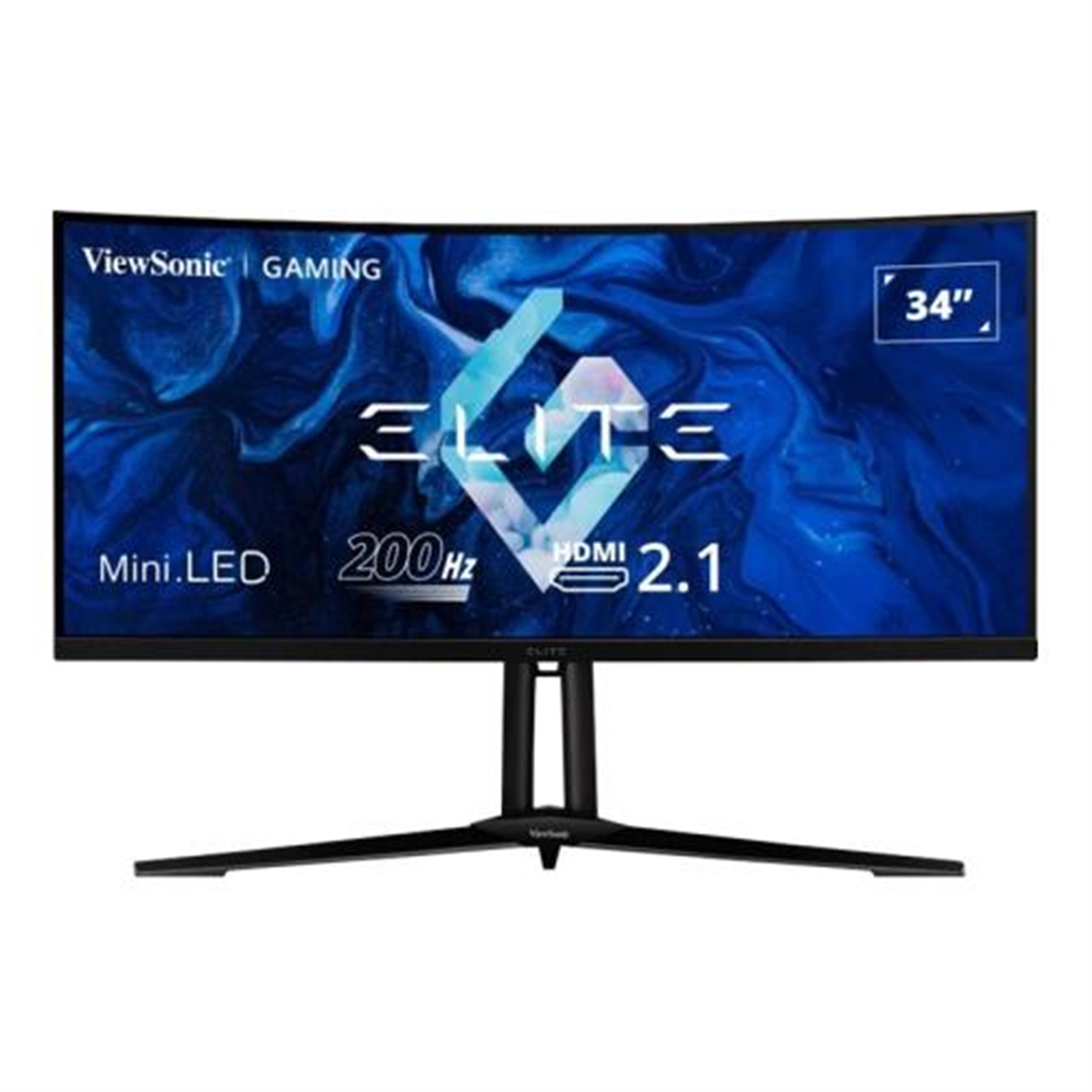 ViewSonic XG341C-2K 34-inch Ultra Wide Curved Gaming Monitor, UWQHD, Mini LED, 200Hz, 1ms, USB-Type C, Freesync, Dual Integrated Speakers, 2x HDMI, DisplayPort, Height Adjust