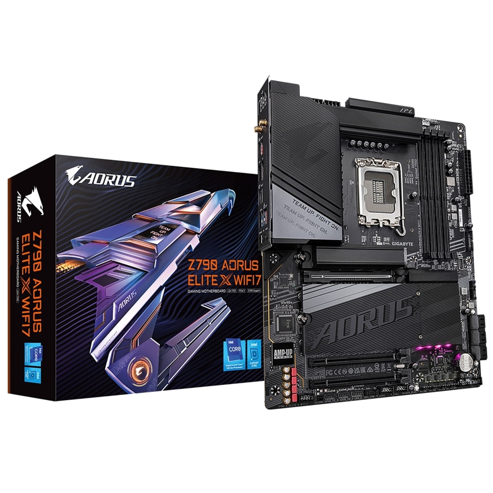 Gigabyte Z790 AORUS ELITE X WIFI7 Intel 1700 Socket Motherboard, ATX, 4x DDR5 Slots, 4x M.2 Sockets, 2x USB-C Port, Fitted I/O Shield, Wi-Fi 7, 1x DisplayPort / 1x HDMI Port