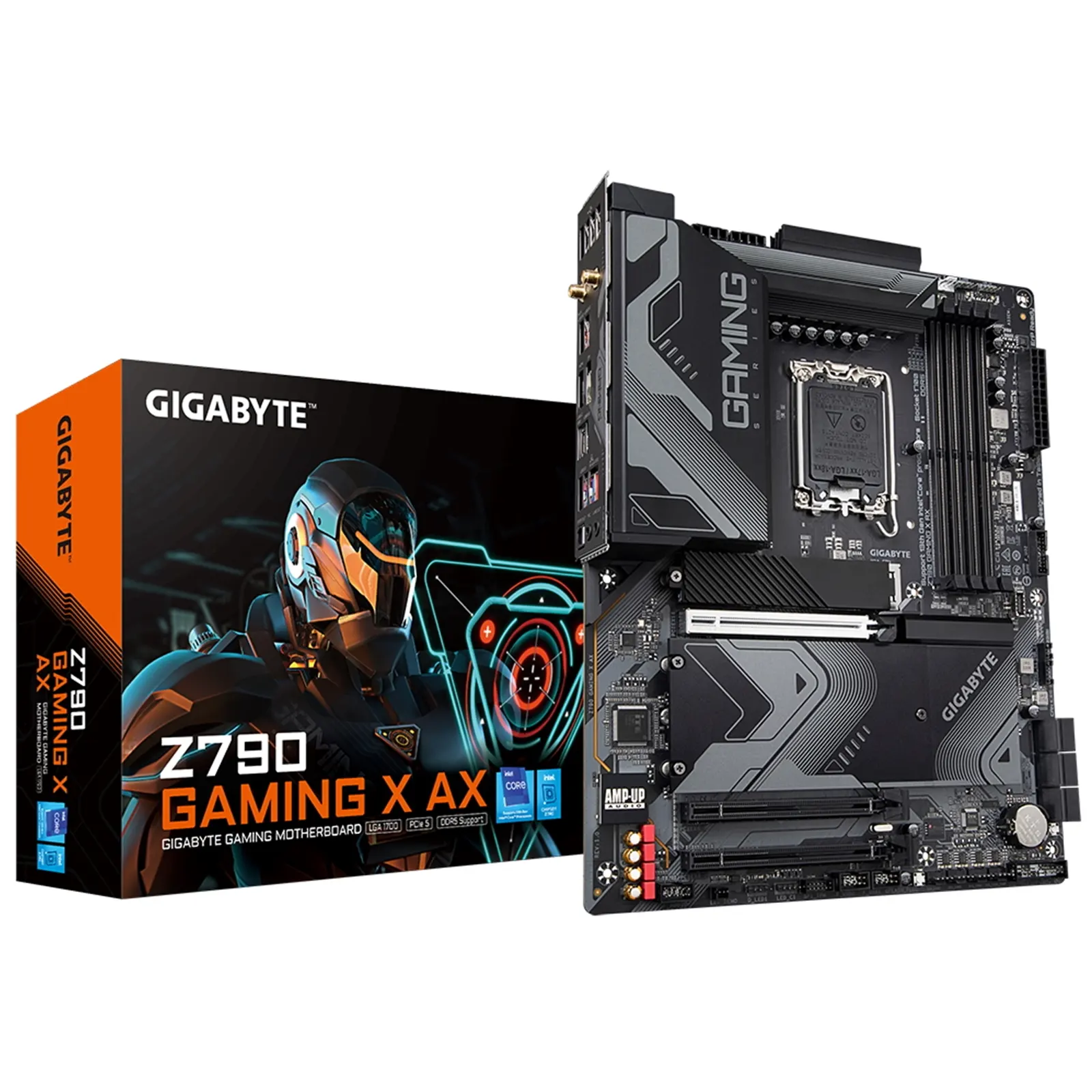 Gigabyte Z790 GAMING X AX DDR5 Motherboard, Intel Socket 1700, 12/13th Gen, 1x PCIe 5.0 x16, 1x PCIe 4.0 x4, 1x PCIe 3.0 x4, Intel WiFi 6E AX211, Bluetooth 5.3, Realtek 2.5GbE LAN, HDMI/DisplayPort